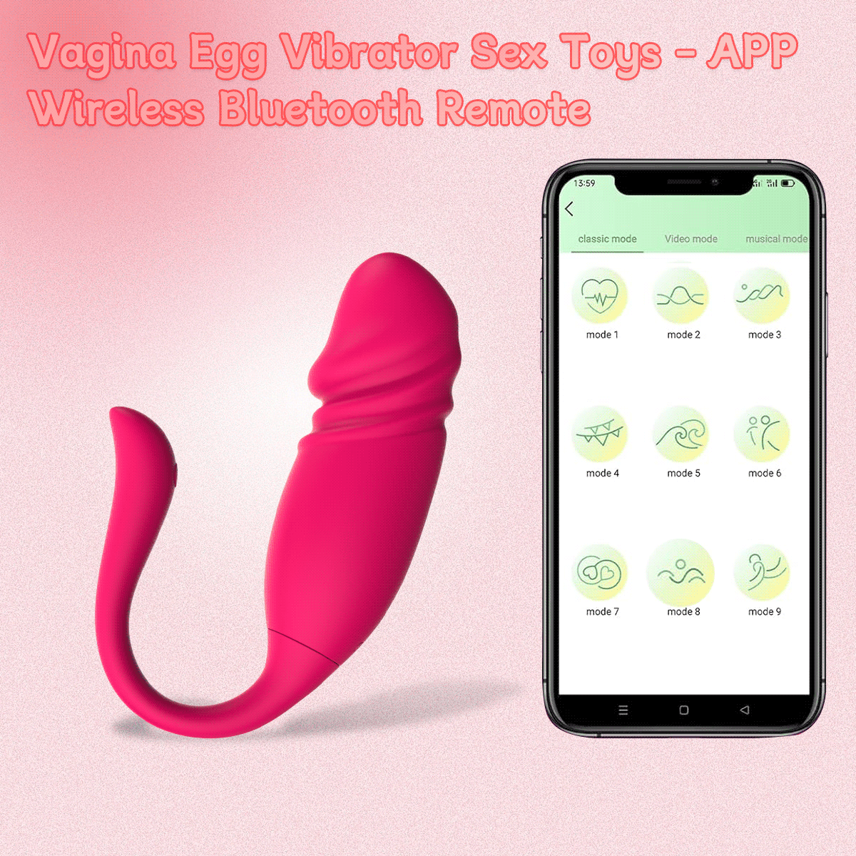 Trứng rung tình yêu đầu dương vật điều khiển từ xa bằng app điện thoại