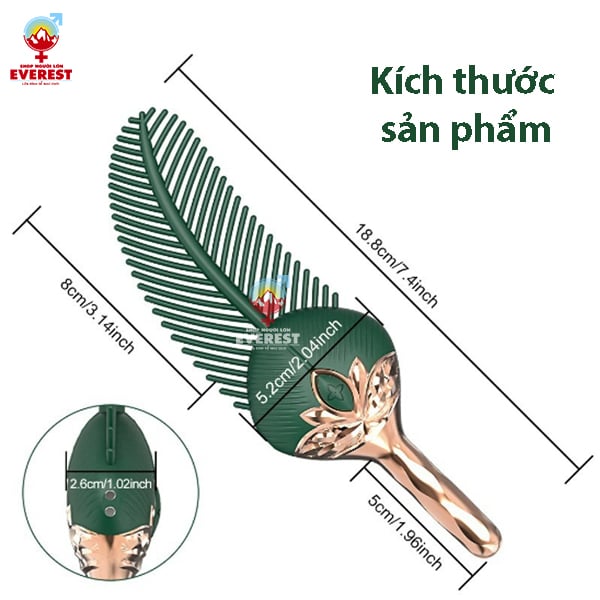 Máy massage kích thích điểm G hình lá cây rung 10 tần số