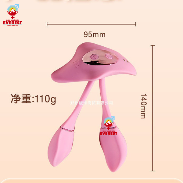 Máy rung âm đạo hậu môn đôi điều khiển từ xa bằng App điện thoại