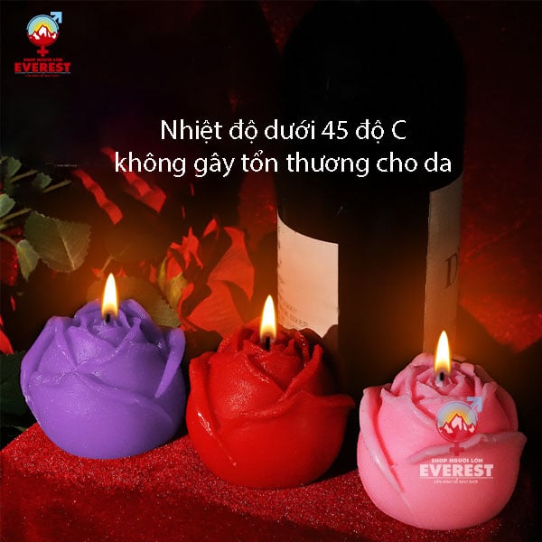 Nến thơm nhiệt độ thấp BDSM hình hoa hồng kích thích mạnh bạo