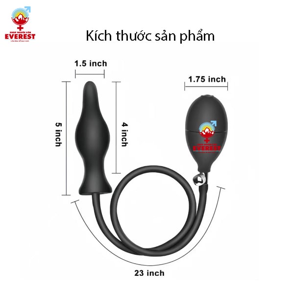 Phích cắm hậu môn bơm hơi 1 nấc giá rẻ kích thích điểm G