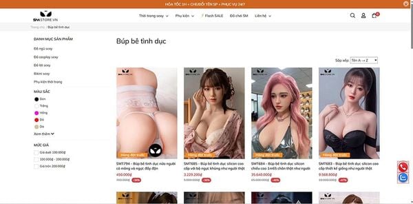 Shop cung cấp búp bê tình dục khoái cảm và chân thật