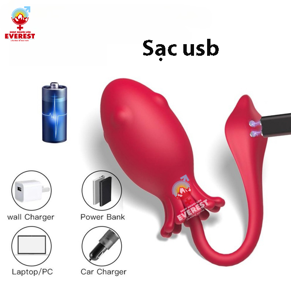Trứng rung hình con mực điều khiển từ xa bằng app bluetooth