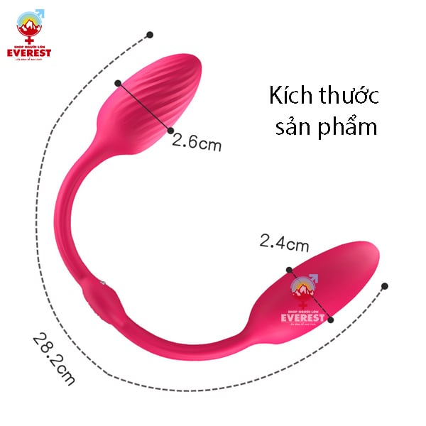 Trứng rung tình yêu 2 đầu điều khiển từ xa bằng remote