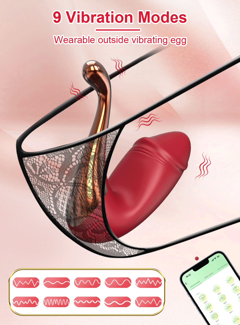TRứng rung tình yêu cầm tay massage điểm G dùng app điện thoại