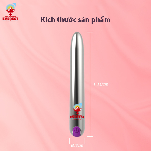 Trứng rung tình yêu inox rung 10 chế độ size lớn hình viên đạn