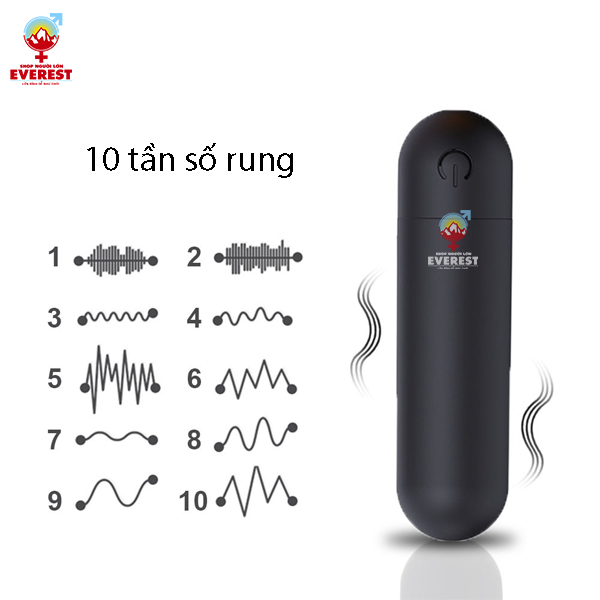Trứng rung tình yêu silicon mini hình viên đạn rung 10 chế độ