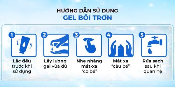Sử dụng gel bôi trơn dạng nước giúp quá trình tiếp xúc trở nên trơn tru