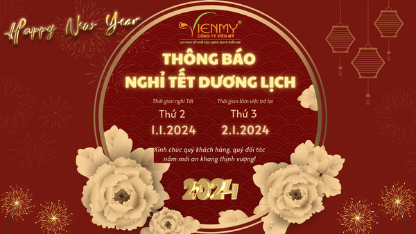 CÔNG TY VIÊN MỸ THÔNG BÁO NGHỈ TẾT DƯƠNG LỊCH 2024
