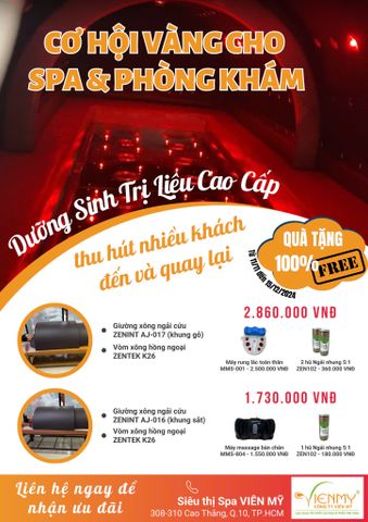 Cơ hội VÀNG: Sở hữu combo Giường ngải cứu - Vòm xông hồng ngoại cho spa và phòng khám