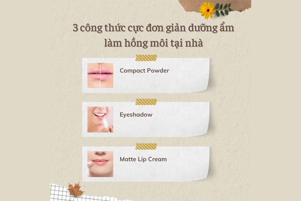 3 công thức cực đơn giản dưỡng ẩm làm hồng môi tại nhà