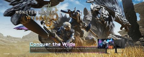Tặng code game Monster Hunter Wild cho sản phẩm RTX 50 Series & Màn hình AORUS OLED