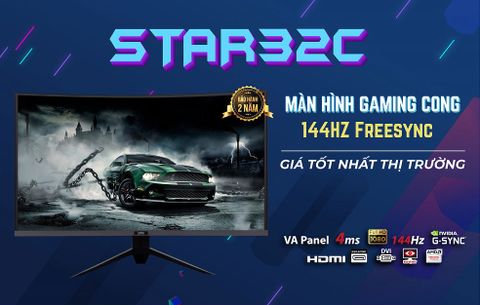 STAR32C : Màn hình Cong Gaming 144Hz đầu tiên mang thương hiệu STAR