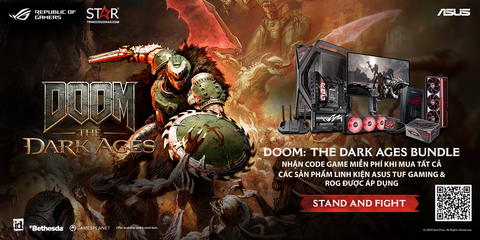 ASUS Tặng Code Game DOOM: THE DARK AGES Trị Giá 1.630.000đ Khi Mua Linh Kiện TUF GAMING & ROG
