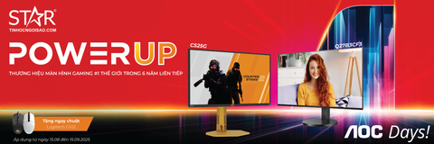 AOC Days: Mua màn hình AOC, nhận ngay chuột Logitech G102 tại Tin Học Ngôi Sao