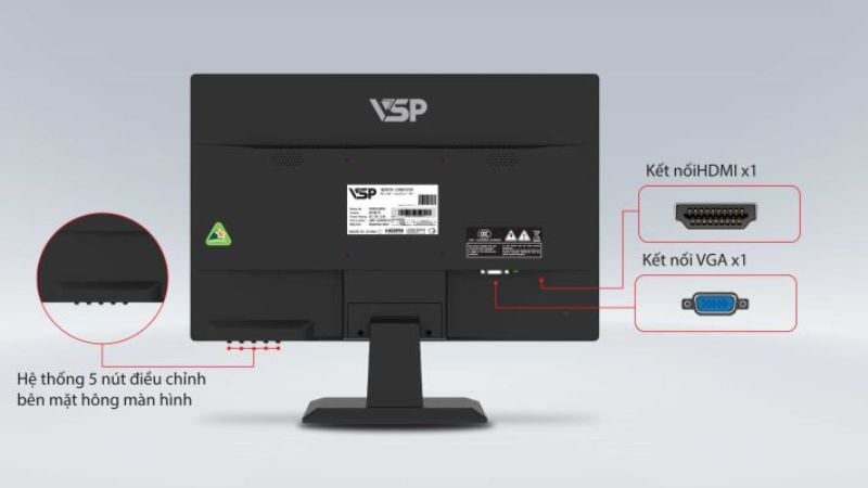 Với cổng kết nối VGA và HDMI, màn hình VSP 20 VS20 dễ dàng kết nối với nhiều loại thiết bị