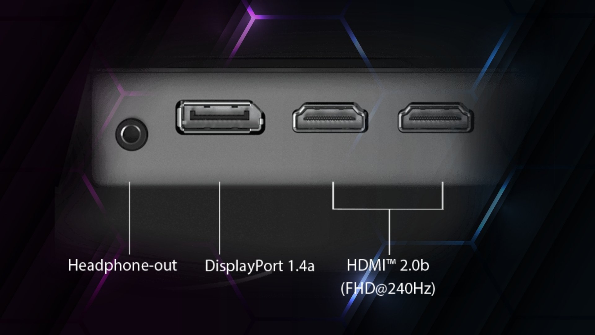 Màn hình Gaming FPS MSI MAG 255PXF - Kết nối đa dạng
