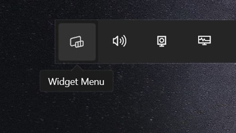 Chọn widget menu > sau đó chọn 