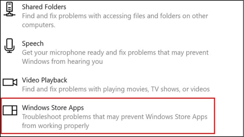 Chọn thư mục ứng dụng Windows Store Apps