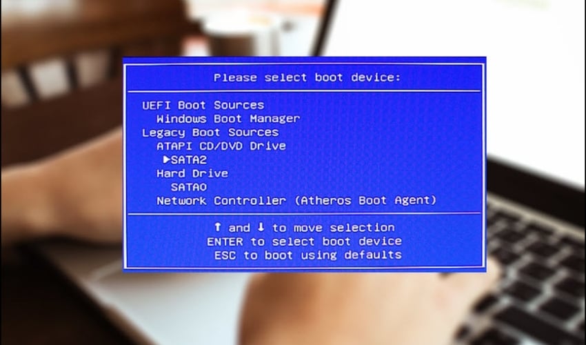 Menu BIOS, BOOT laptop Acer