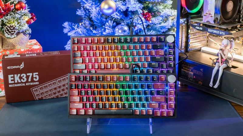 Hệ thống đèn nền LED Rainbow siêu sáng trên E-Dra EK375 Alpha mang lại hiệu ứng ánh sáng rực rỡ