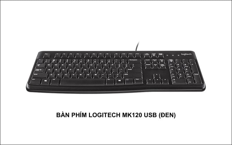 Bàn phím MK120: Thiết kế nhỏ gọn, gõ phím êm ái, độ bền cao