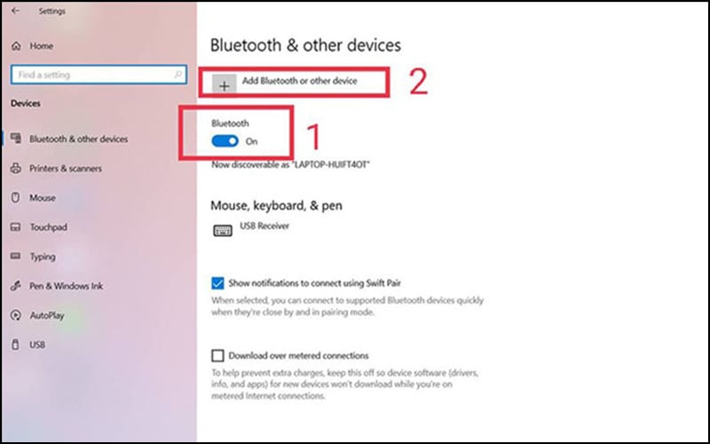 Chọn Add Bluetooth & other devices.