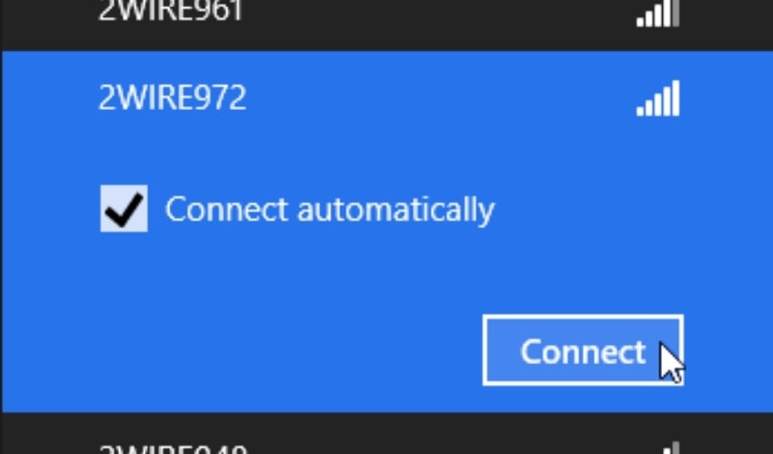 Kết nối WiFi cho laptop Windows 8