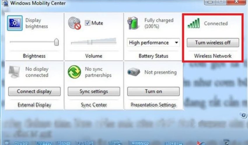 Kết nối WiFi cho laptop Windows 7