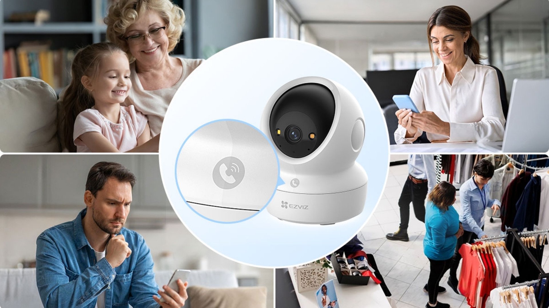 Camera WiFi 360 Độ 8MP EZVIZ H6c G1 - đàm thoại hai chiều