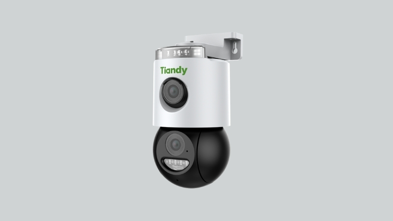 Camera TIANDY H363N tích hợp loa cảnh báo phát âm thanh khi phát hiện xâm nhập, kết hợp đèn LED trợ sáng hỗ trợ hình ảnh