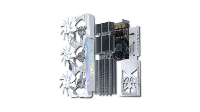 Card màn hình INNO3D GeForce RTX 4060 Ti 8GB iCHILL X3 WHITE được trang bị các cổng kết nối hiện đại như HDMI 2.1a và 3x DisplayPort 1.4a