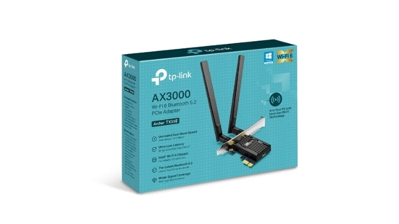 Card Wi-Fi TP-Link Archer TX55E AX3000 có kích thước 55 x 36 x 11.5 mm, giúp người dùng dễ dàng lắp đặt và sử dụng