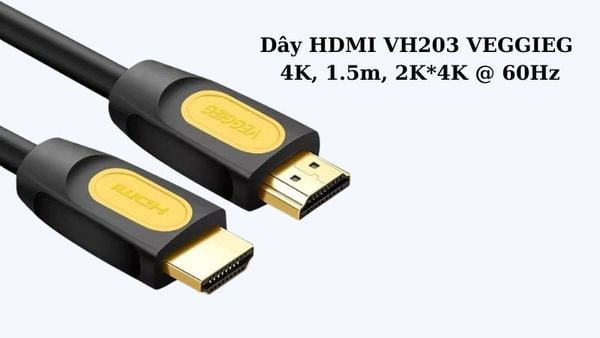 Cáp HDMI VegGieg V-H203 hỗ trợ độ phân giải đến 2K*4K @ 60Hz
