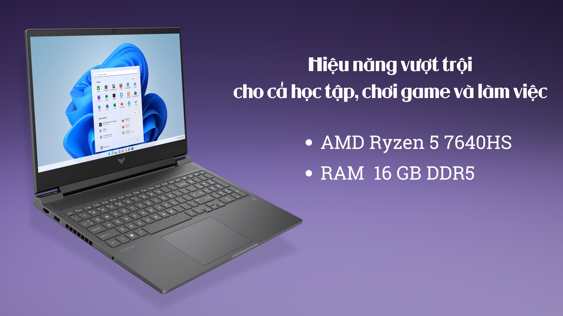 Laptop HP VICTUS 16-S0173AX - Hiệu năng vượt trội cho cả học tập, chơi game và làm việc