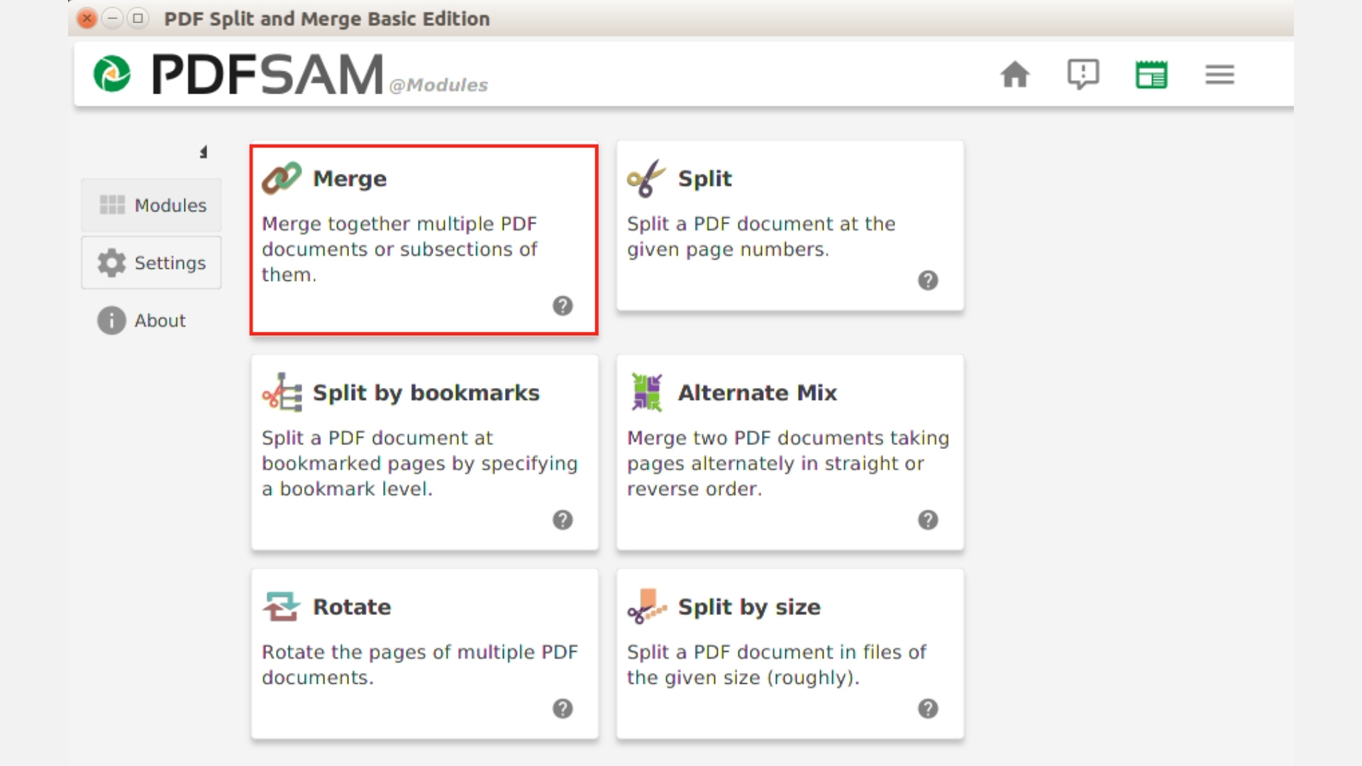 PDFsam Basic là phần mềm cho phép người dùng ghép, chia nhỏ và sắp xếp lại các file PDF
