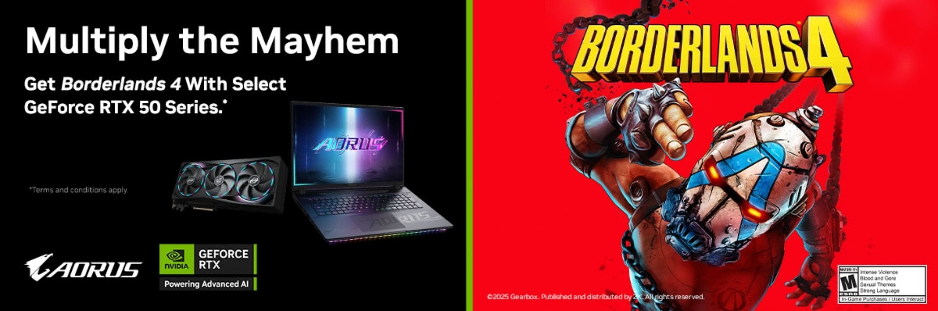 mua card đồ họa hoặc laptop GIGABYTE đủ điều kiện, bạn sẽ nhận ngay Borderlands 4 bản quyền hoàn toàn miễn phí