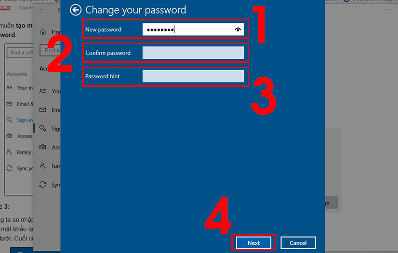 Tạo mật khẩu cho máy tính