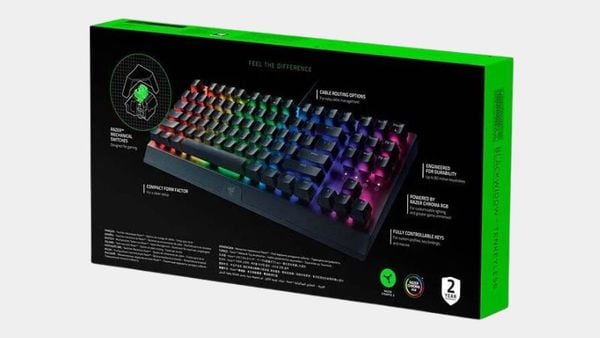 Bàn phím cơ Razer BlackWidow V3 Tenkeyless Green Switch mang đến trải nghiệm gõ đỉnh cao và phong cách nổi bật