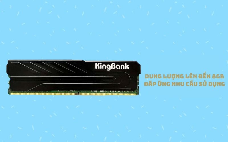 RAM Kingbank 8GB DDR4 2666MHz có dung lượng 8GB là lựa chọn phổ biến cho đa số laptop hiện nay