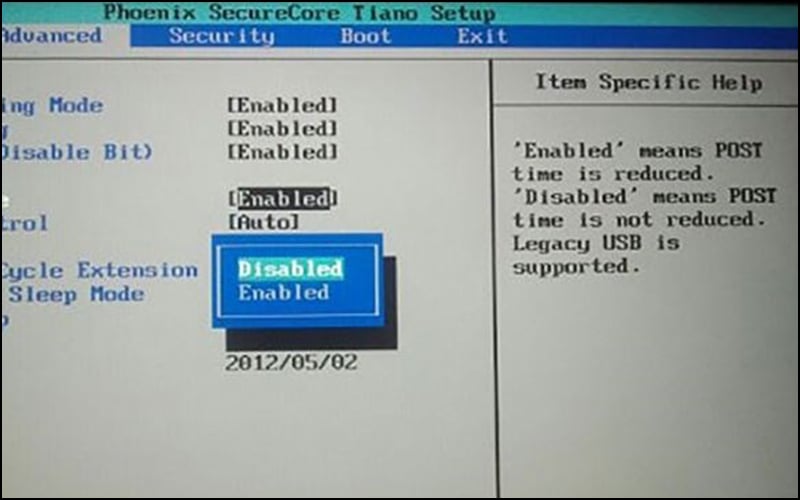 Cài đặt phiên bản không tương thích hoặc lỗi cập nhật BIOS