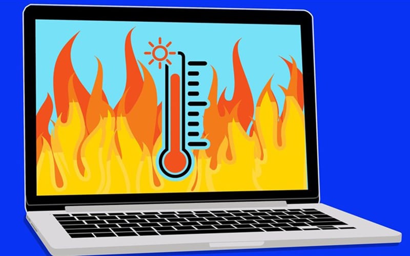 Máy tính hoạt động liên tục khiến cho nhiệt độ laptop quá cao.