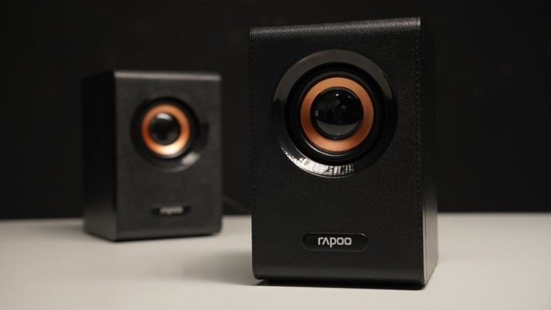 Loa Rapoo A80 2.0 Stereo được thiết kế nhỏ gọn, tinh tế, với chất liệu gỗ cao cấp