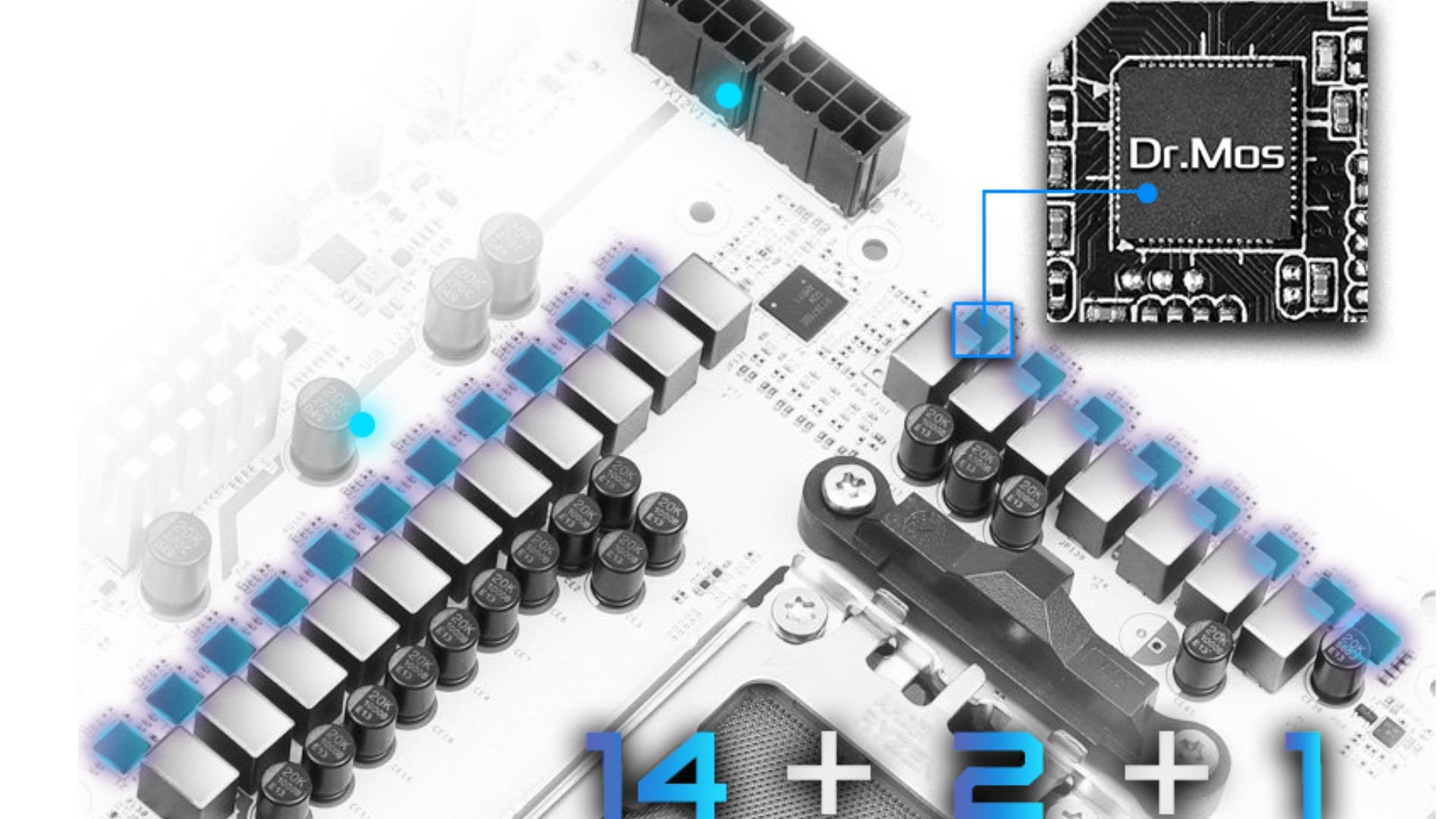 Mạch VRM khủng với 14+2+1 Power Phase với Dr.MOS cao cấp