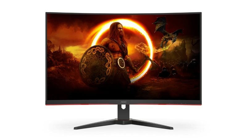 AOC C32G2ZE nổi bật với tấm nền VA, độ phân giải Full HD (1920 x 1080) cùng tỉ lệ khung hình 16:9