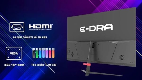 Màn hình E-Dra EGM24F100S trang bị cổng kết nối thông dụng