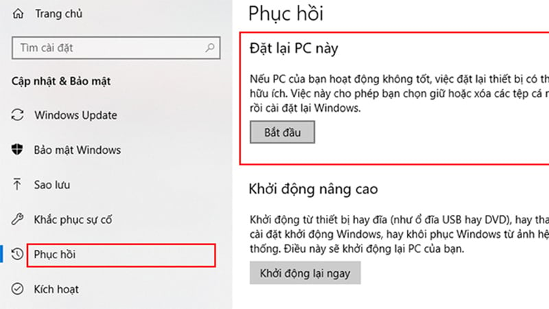 Cài lại hệ điều hành Windows