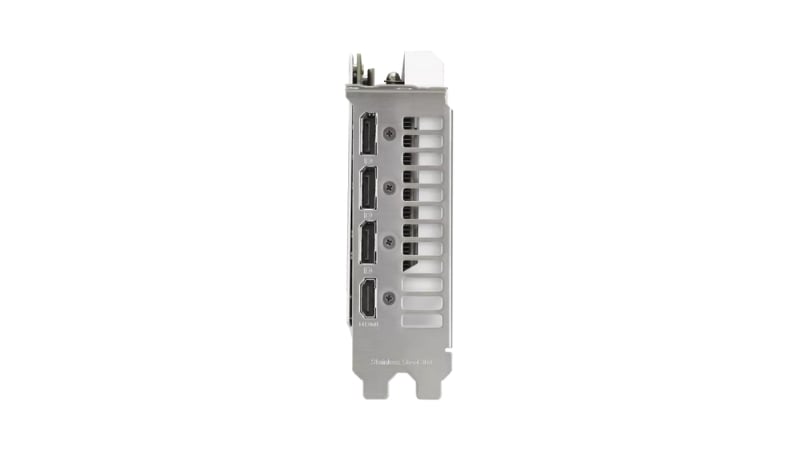ASUS Dual GeForce RTX 3060 O8G White được trang bị 1 cổng HDMI 2.1 và 3 cổng DisplayPort 1.4a, giúp kết nối dễ dàng với các thiết bị ngoại vi hiện đại