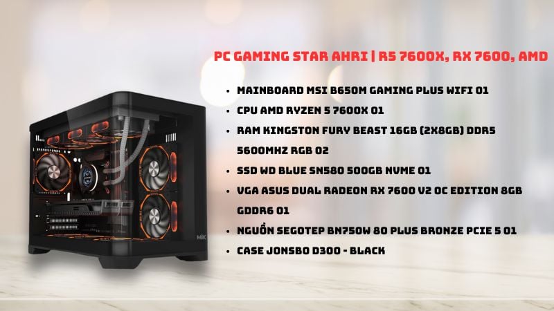 PC Gaming STAR AHRI | R5 7600X, RX 7600, AMD