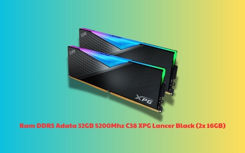 RAM Adata 32GB 5200Mhz C38 XPG Lancer Black dung lượng đáp ứng nhu cầu sử dụng cao cấp